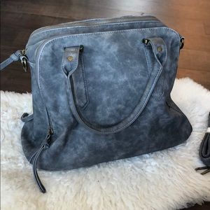 Faux suede gray bag